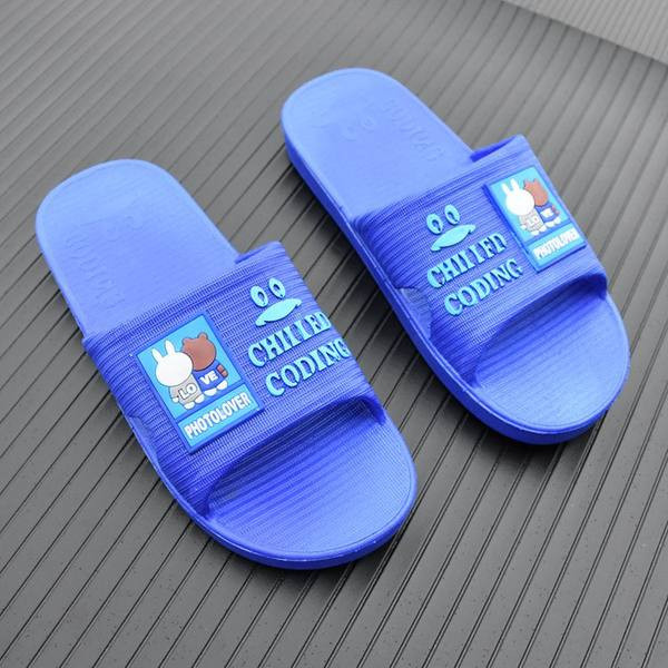 Детски ежедневни чехли с апликация и надписи в три цвята