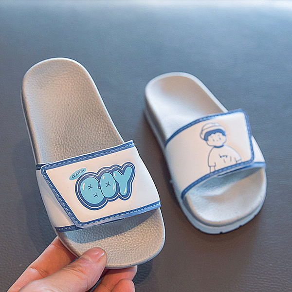 Детски чехли с надпис и равна подметка за момчета