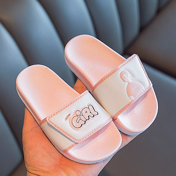 Детски чехли с надпис и равна подметка за момчета