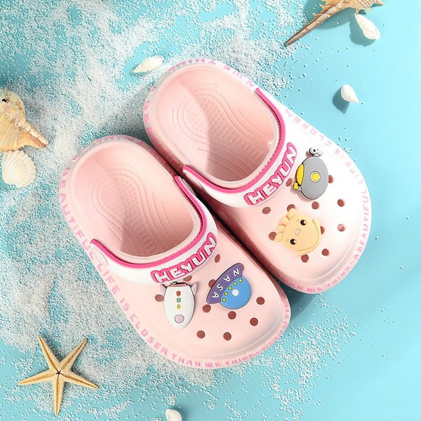 Модерни детски кроксове с цветна апликация за момчета или момичета