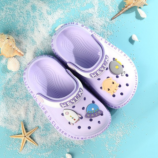 Модерни детски кроксове с цветна апликация за момчета или момичета