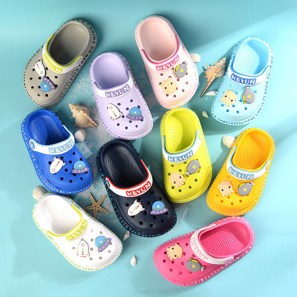 Ежедневни детски кроксове с мека подметка и цветна декорация