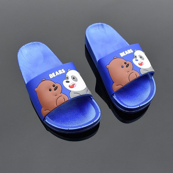 Детски чехли с апликация животни и равна подметка