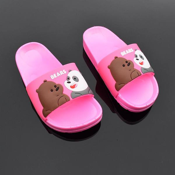 Детски чехли с апликация животни и равна подметка