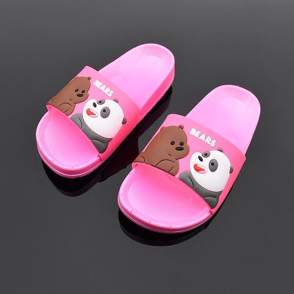 Детски чехли с апликация животни и равна подметка