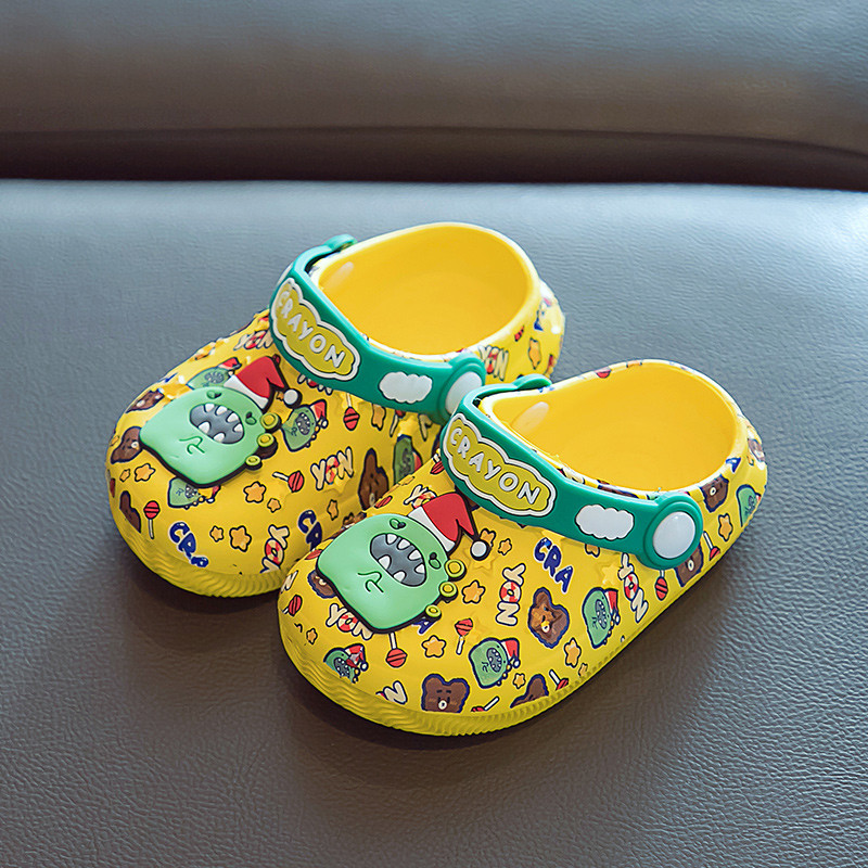 Детски кроксове с цветна щампа и апликация