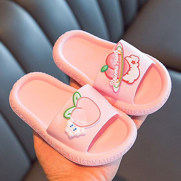 Летни гумени чехли с цветна апликация