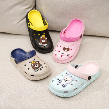 Καλοκαιρινά παιδικά ελαστικά crocs με διακόσμηση αρκούδας σε διάφορα χρώματα