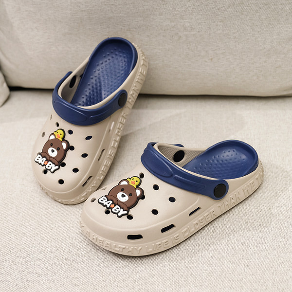Летни детски гумени кроксове с декорация мече в няколко цвята