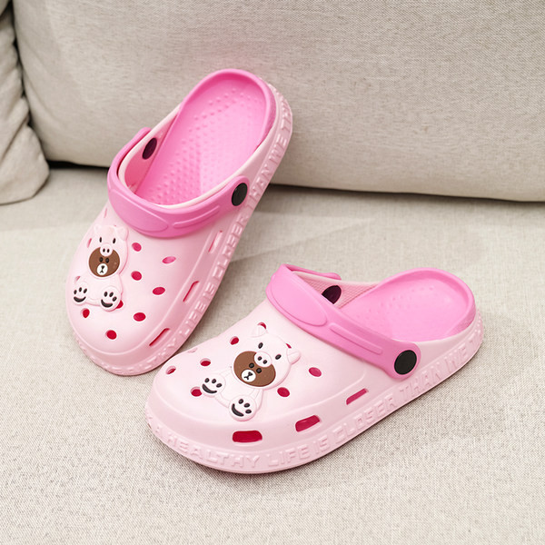 Летни детски гумени кроксове с декорация мече в няколко цвята