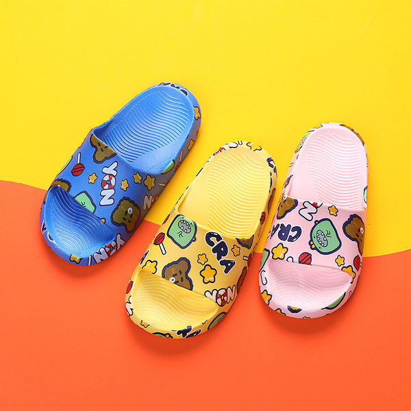 Dječje gumene papuče s ravnim potplatom i šarenim aplikacijama