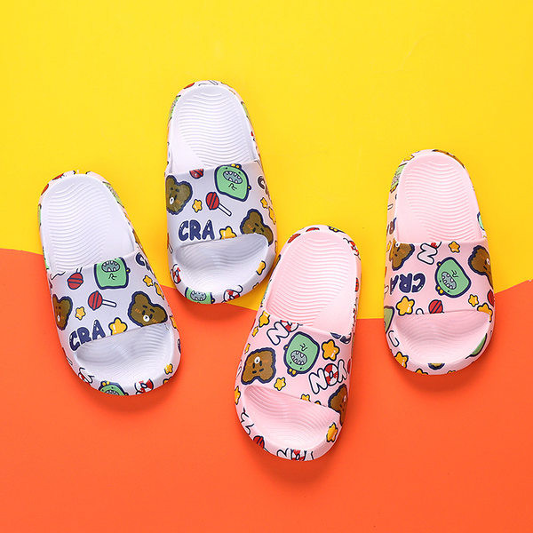 Dječje gumene papuče s ravnim potplatom i šarenim aplikacijama