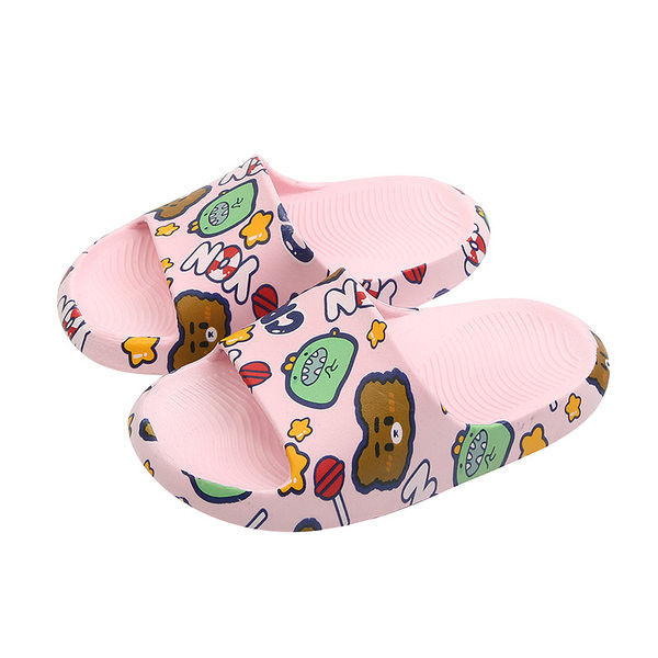 Dječje gumene papuče s ravnim potplatom i šarenim aplikacijama