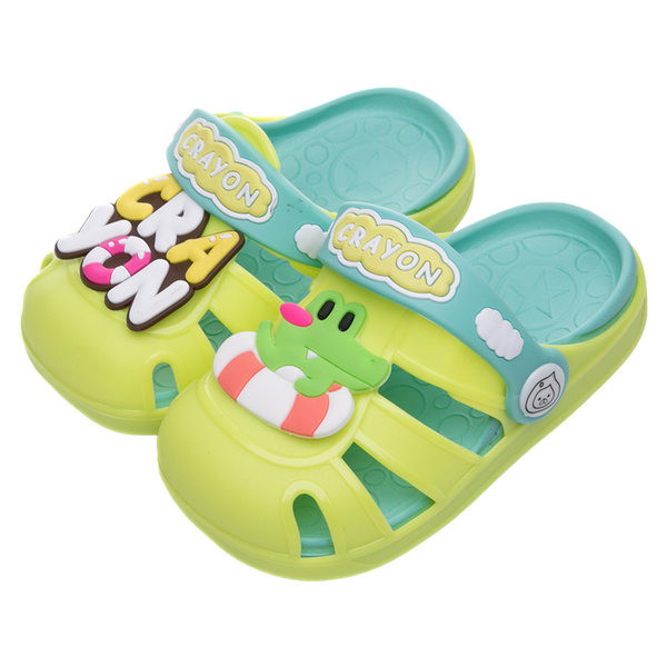 Детски гумени чехли тип кроксове с цветен надпис 