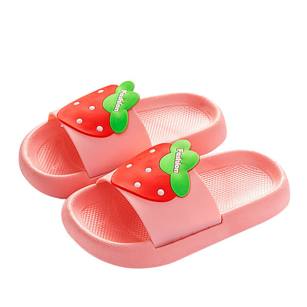 Детски плажни чехли с цветна апликация и равна подметка 