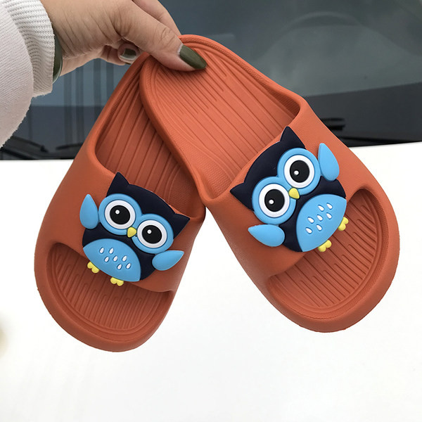 Детски чехли за момчета с апликация бухъл