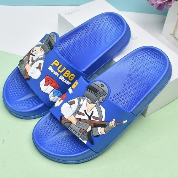 Нов модел детски летни чехли за момчета в черен и син цвят