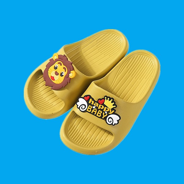 Гумени детски чехли с равна подметка и 3D елемент