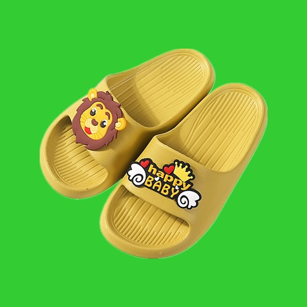 Гумени детски чехли с равна подметка и 3D елемент