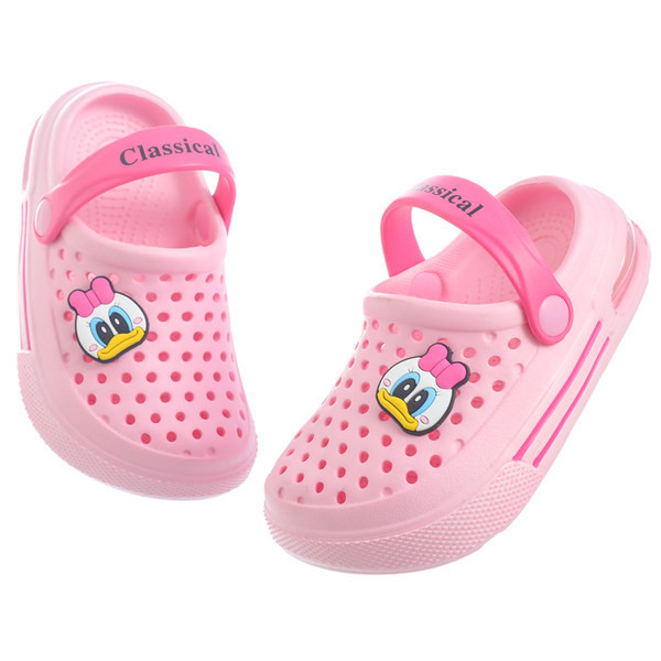 Детски гумени чехли с надписи и апликация в два цвята