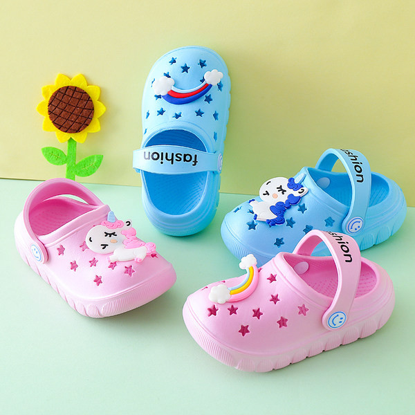 Детски чехли с апликация в няколко цвята 