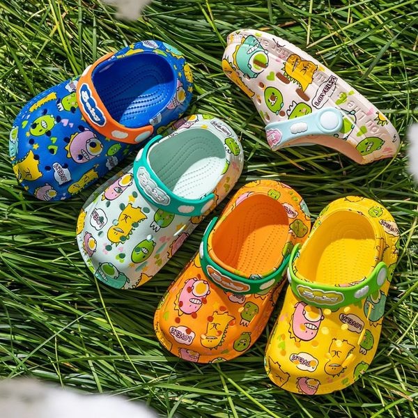 Нов модел детски кроксове с цветна апликация за момчета