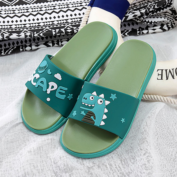 Ежедневни детски чехли за момчета и момичета с равна подметка и динозавър