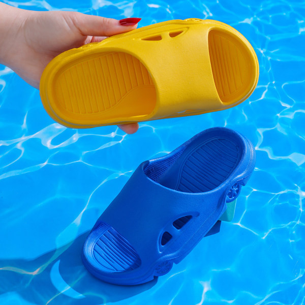 Детски едноцветни чехли с равна подметка 