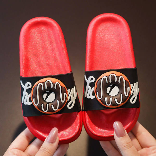 Детски чехли с цветна апликация - унисекс модел