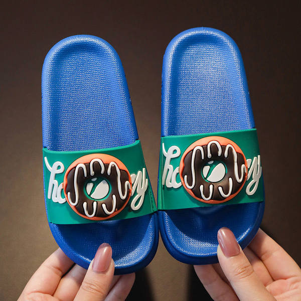 Детски чехли с цветна апликация - унисекс модел