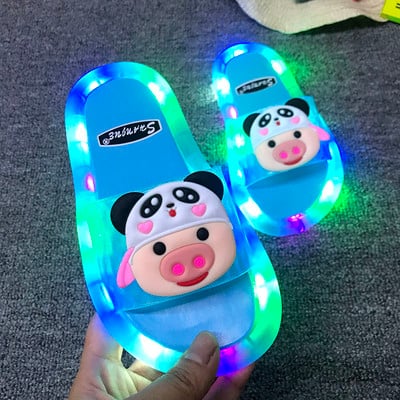 Детски ежедневни светещи чехли с 3D елемент 
