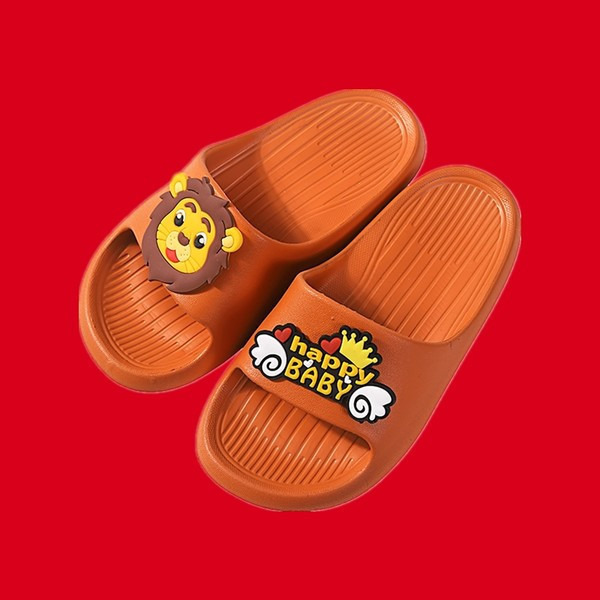 Dječje gumene papuče s natpisom i ravnim potplatom