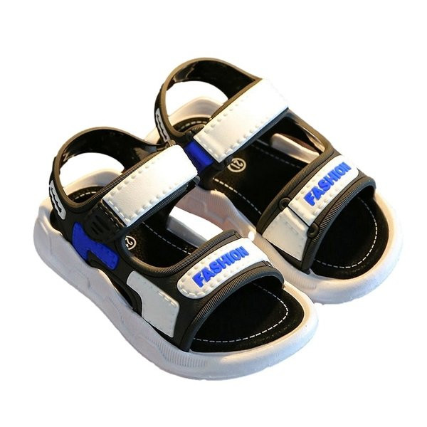 Детски сандали с надпис и равна подметка в три цвята