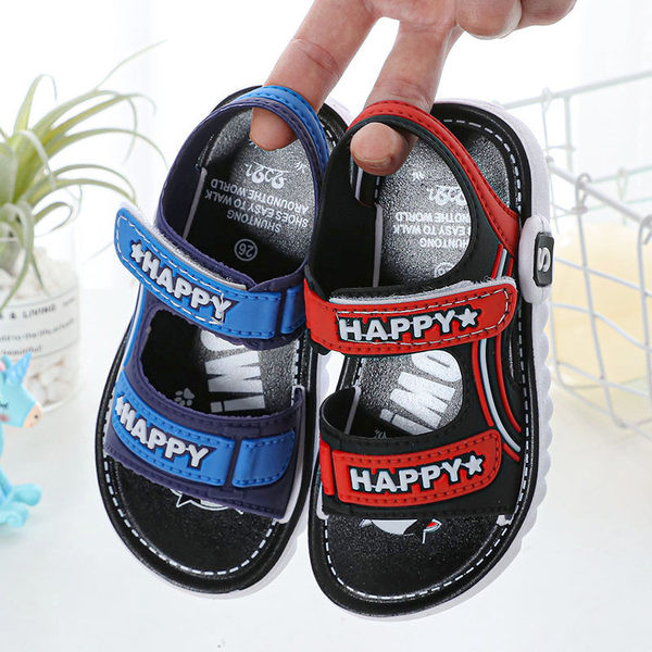 Детски сандали от еко кожа с надписи