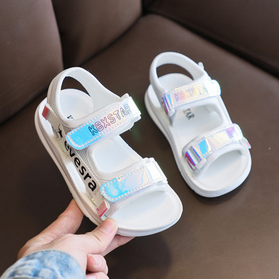 Παιδικά casual σανδάλια με επιγραφές και velcro σε τρία χρώματα