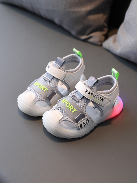 Детски сандали от еко кожа и текстил - светеща подметка