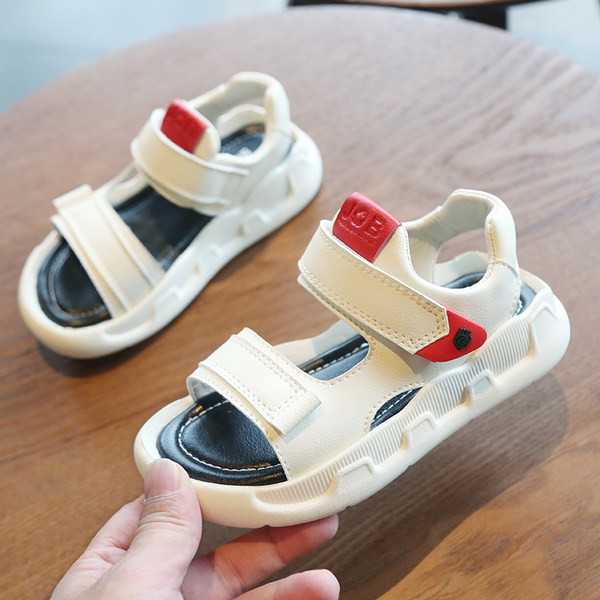 Детски кожени сандали с лепенки за  момичета и момчета