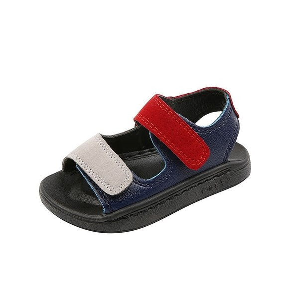 Детски сандали с лепенки и равна подметка в няколко цвята