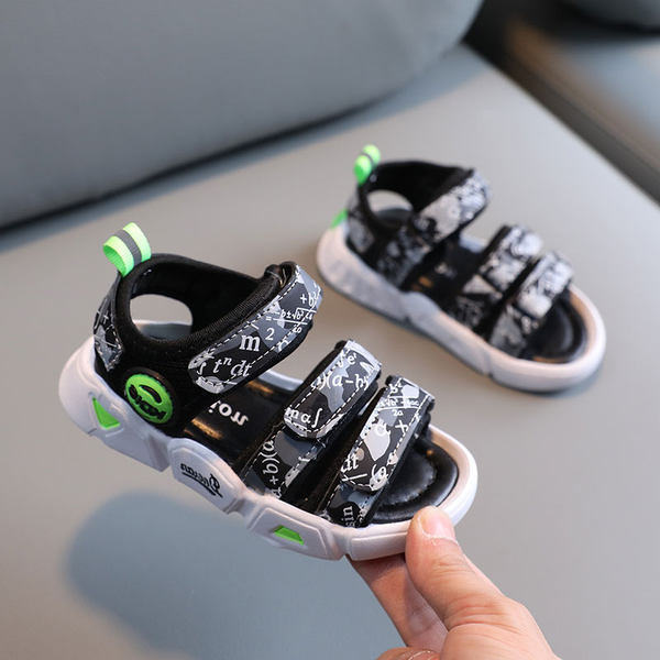 Модерни детски сандали с велкро лепенки и щампа за момчета