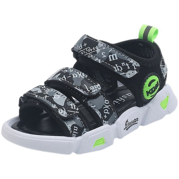 Модерни детски сандали с велкро лепенки и щампа за момчета