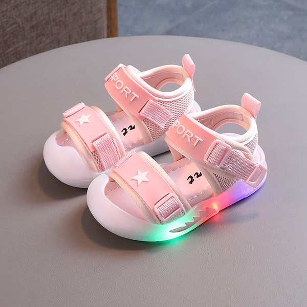 Нов модел детски сандали с мека светеща подметка за момчета или момичета