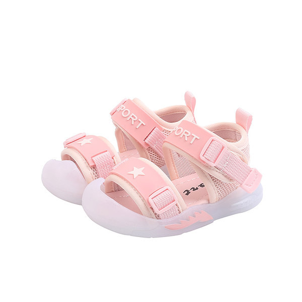 Нов модел детски сандали с мека светеща подметка за момчета или момичета