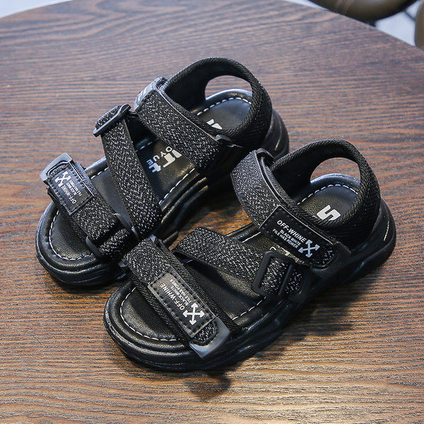 Bērnu ikdienas sandales ar ielāpiem un plakanu zoli - četras krāsas