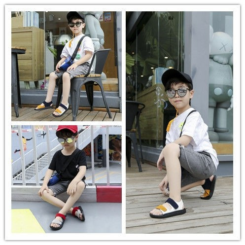 Lapos talpú, matricás gyerekszandál fiúknak