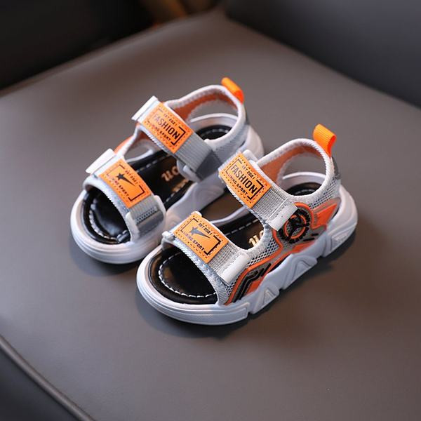 Детски сандали с лепенки и равна подметка - три цвята