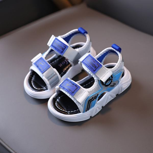 Детски сандали с лепенки и равна подметка - три цвята