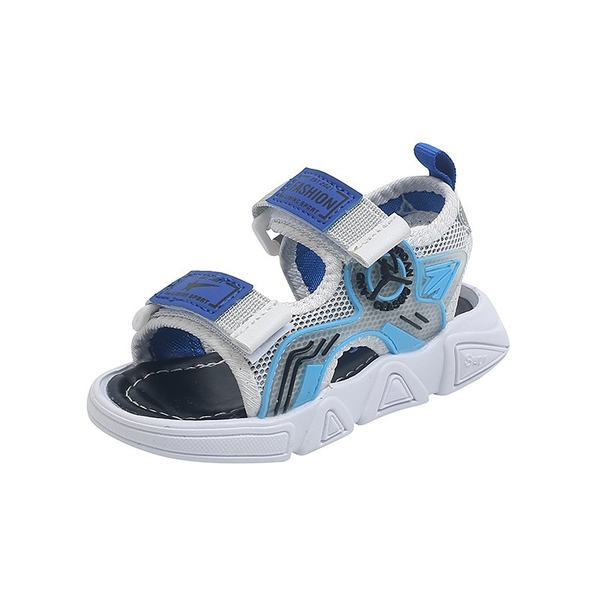 Детски сандали с лепенки и равна подметка - три цвята