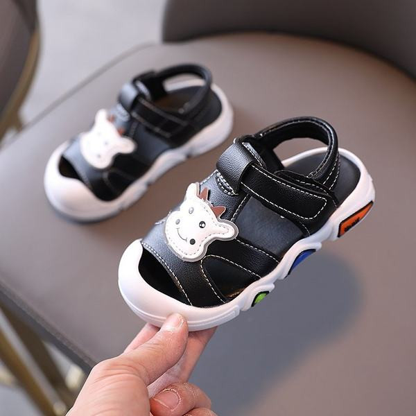 Gyermek műbőr szandál két színben, lapos talppal