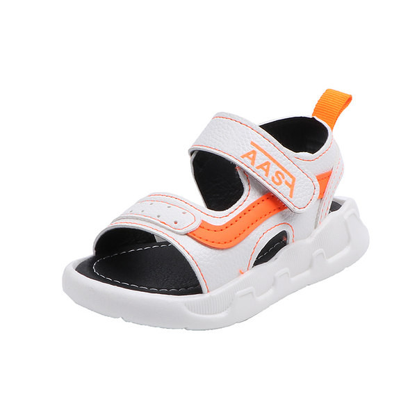 Gyermek bőr szandál felirattal, lapos talppal, három színben