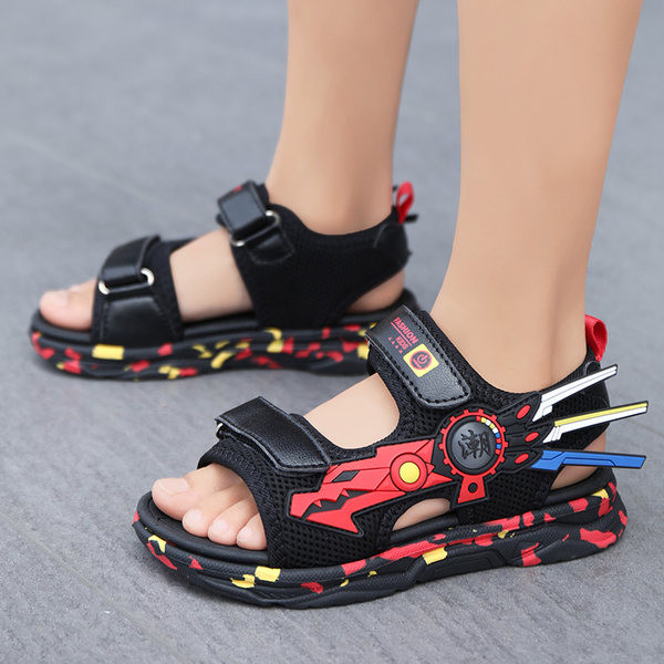 Jauna modeļa vasaras zēnu sandales ar uzlīmēm